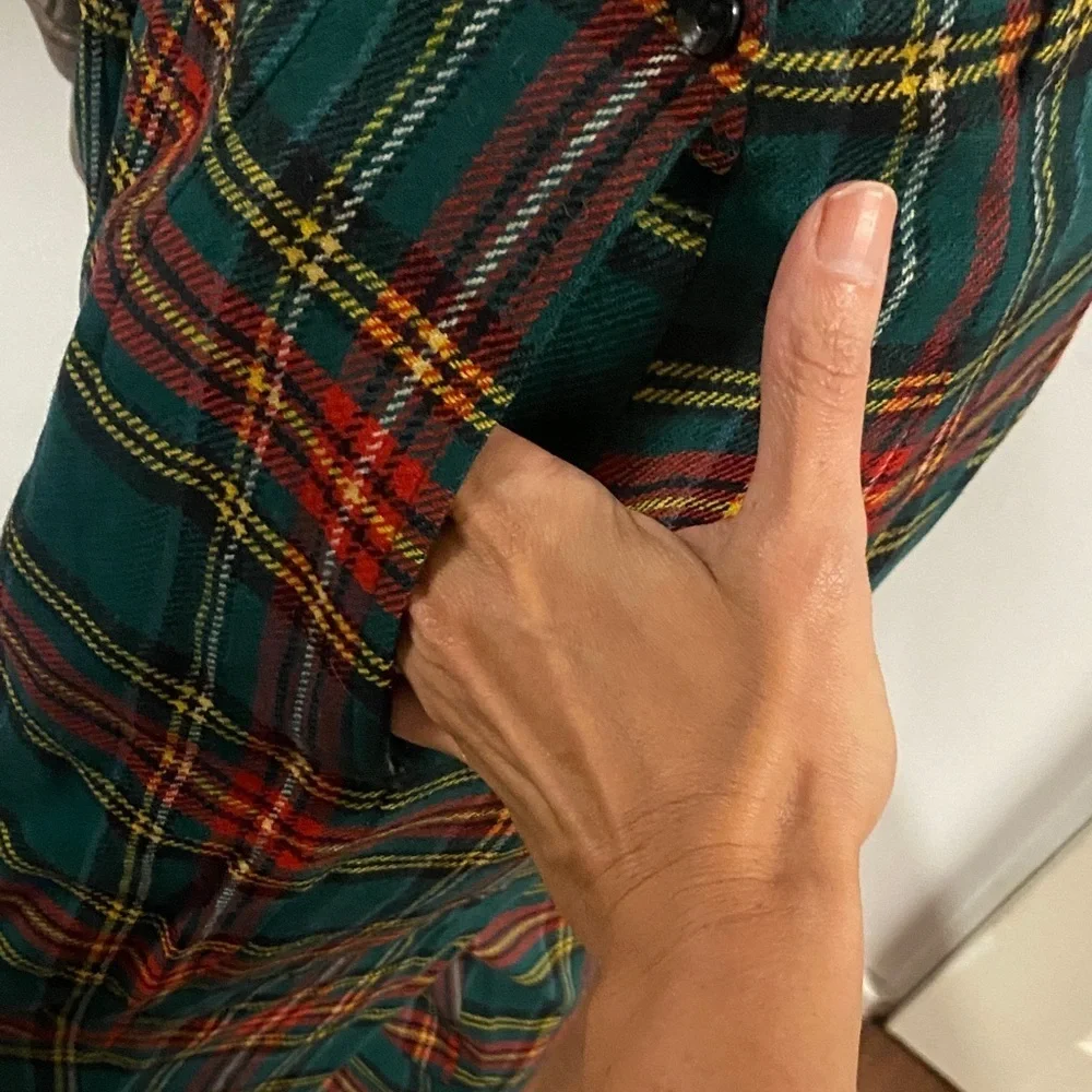 Jack Winter 50s Plaid Pants in Green and Red - Picture 4 of 8